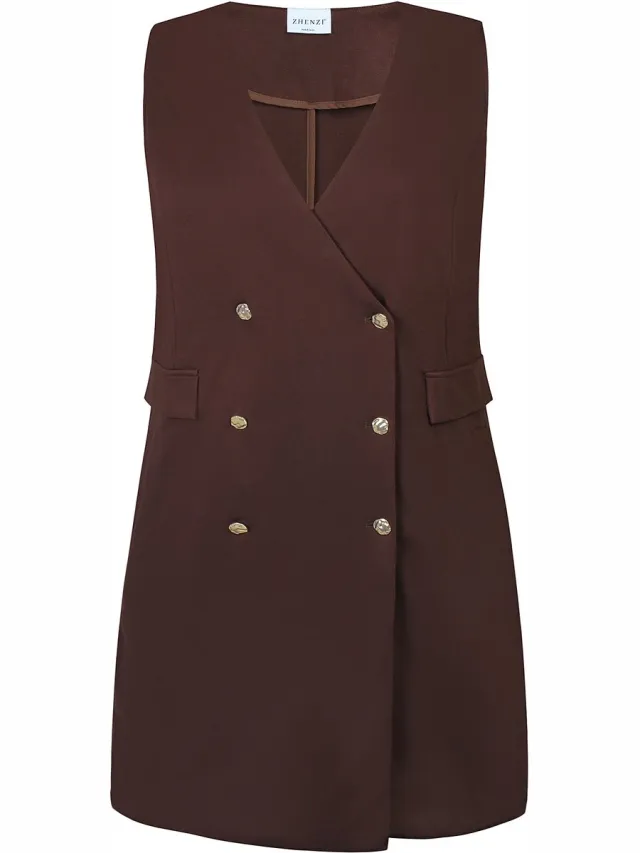 Zhenzi Laila 1471 - Dress Chokolade maat S=42/44