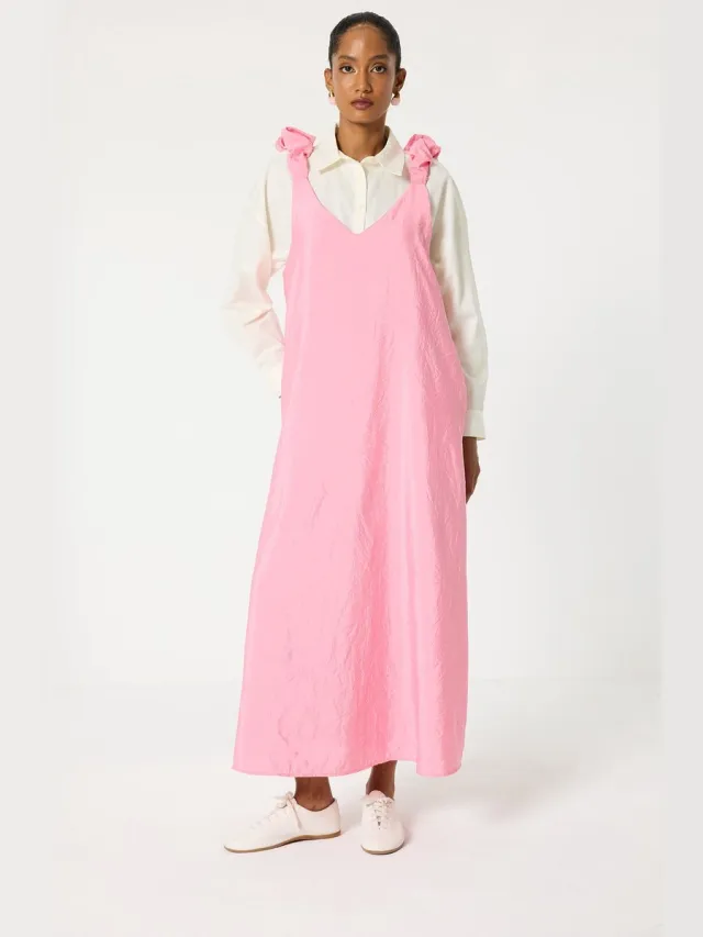 TOUCHÉ PRIVÉ Cupro gilet met geplooide schouders - Roze - Dames