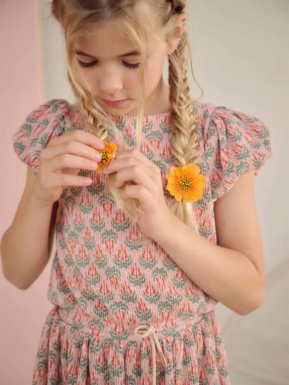 Nono Miron midi jurk groen roze Groen/roze