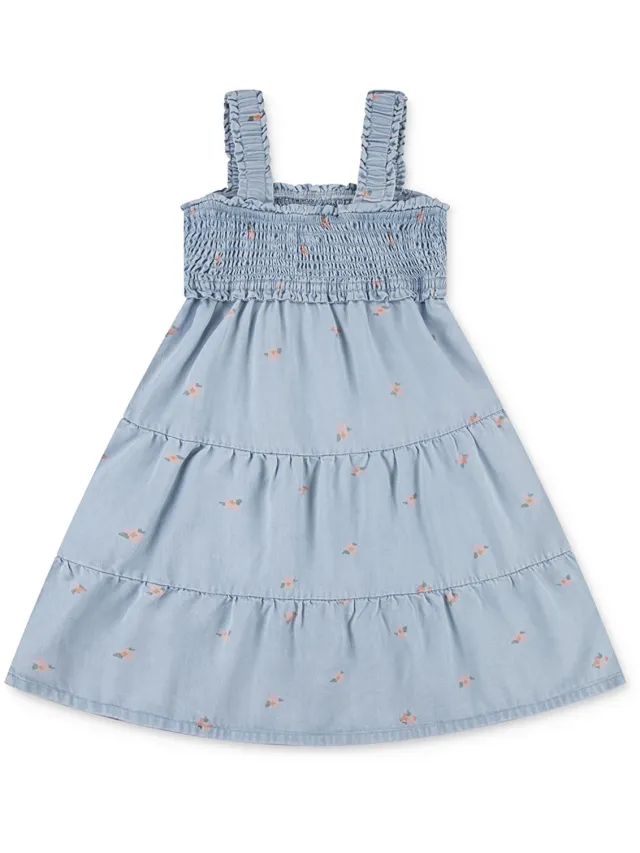 Levi's Levi´s ® Kids Smocked Mouwloze Jurk Blauw 24 Months Meisje