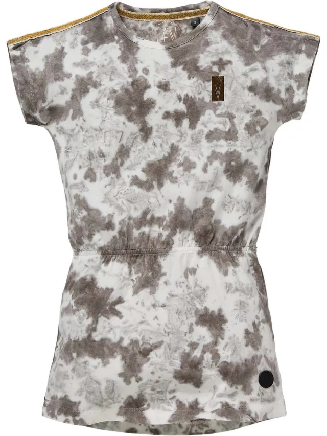 Levv meisjes korte mouwen jurk Nadja Steel Grey