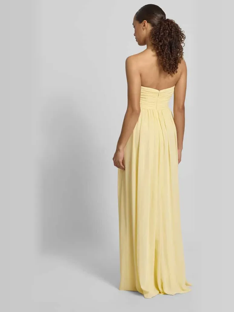 Mascara maxi-jurk in off-shoulder-look lichtgeel, foto 4