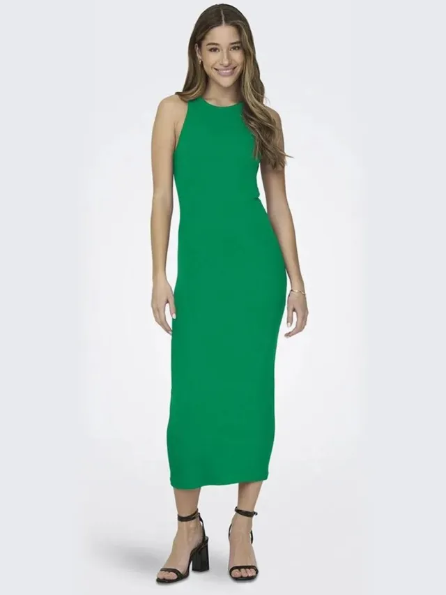 Only Betty Mouwloze Midi-jurk Groen S Vrouw Green Bee
