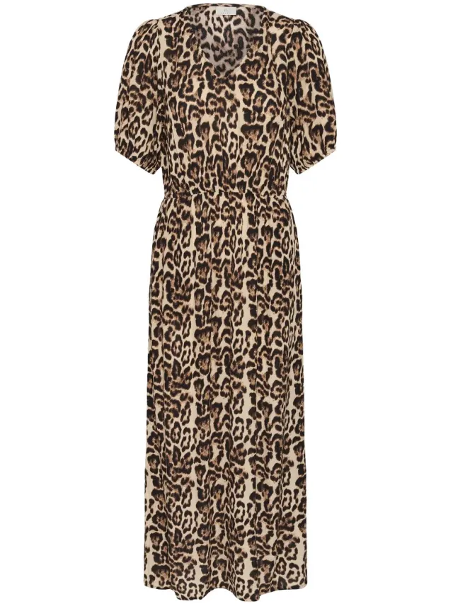 Kaffe Damesjurk KAFFE Isolde Amber naturel leopard print