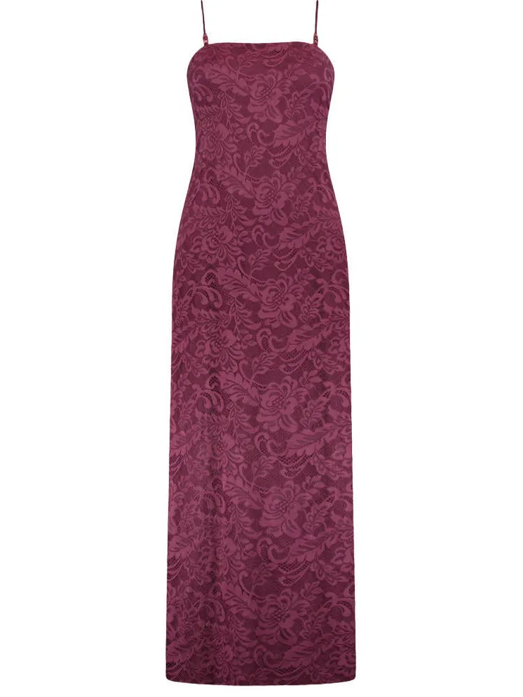 Harper & Yve Vivien-dr maxi jurk donkerpaars donkerpaars/aubergine, foto 2