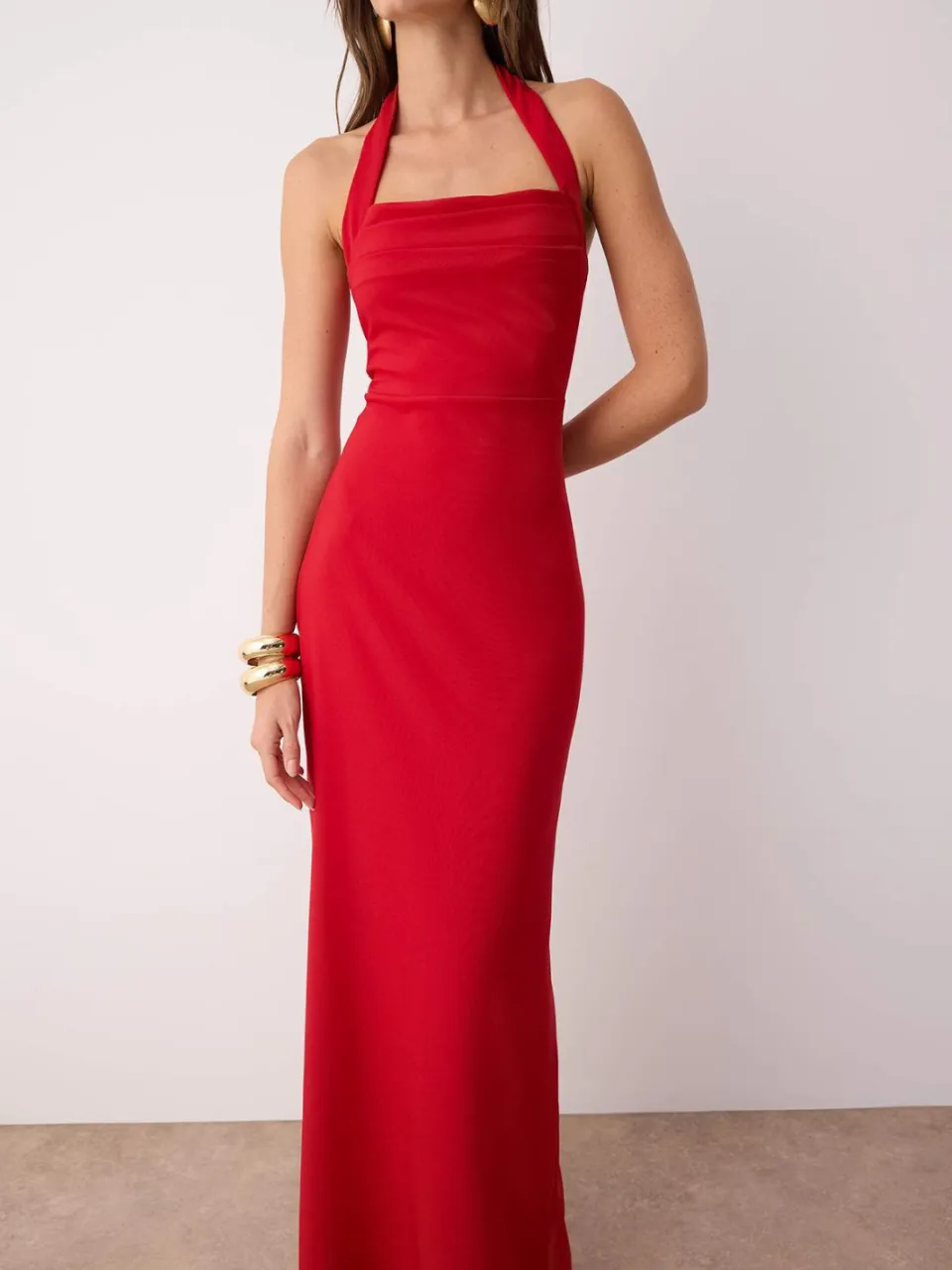 Trendyol TRENDYOLMİLLA Dames Rood Effen Maxi Mouwloos Diploma-uitreiking / Gala Recht Avond & Gala Jurk, foto 2