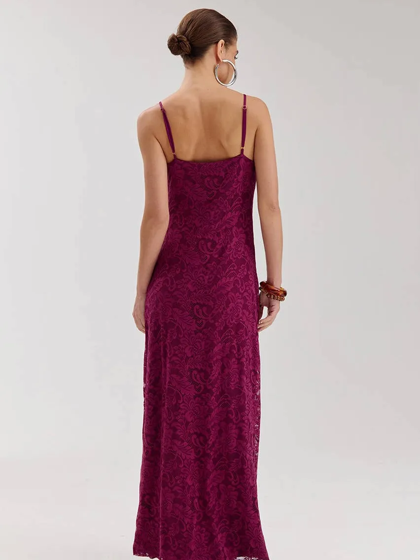 Harper & Yve Vivien-dr maxi jurk donkerpaars donkerpaars/aubergine, foto 3