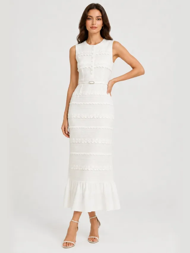Elara Maxikleid Weiß