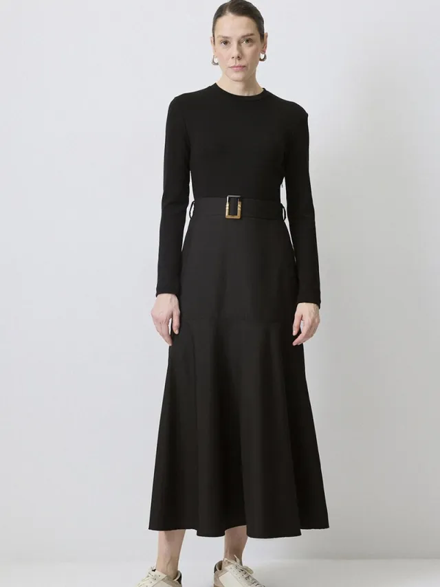 TOUCHÉ PRIVÉ Jurk met riemdetail - Zwart - Dames