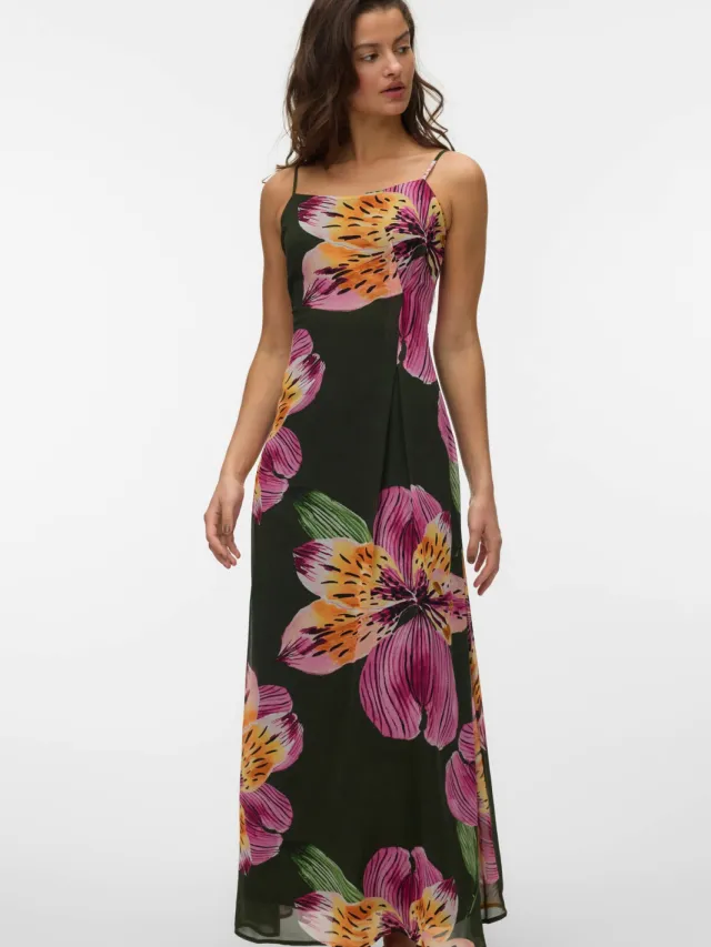 Vero Moda gebloemde maxi jurk zwart Multi