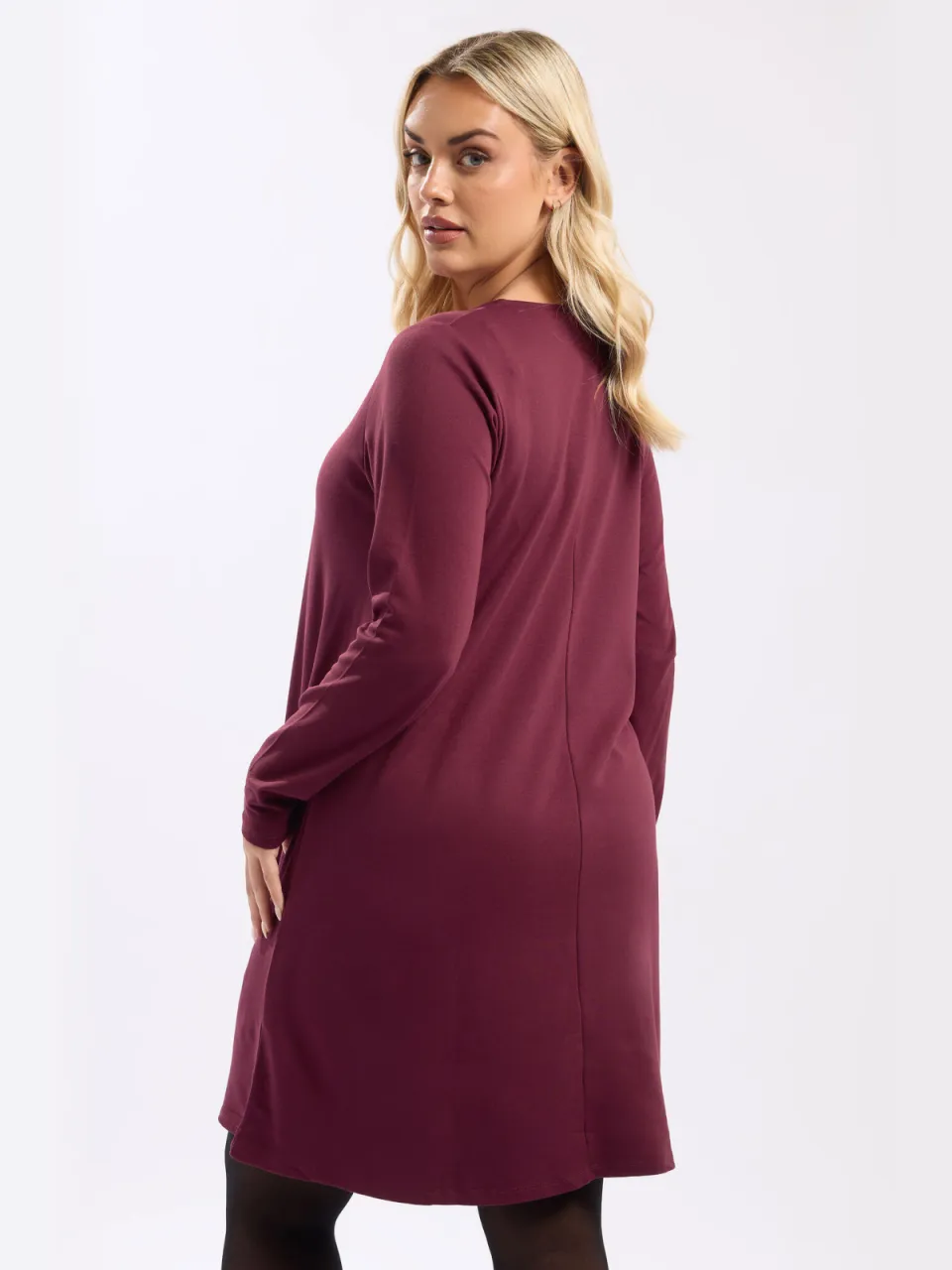 Yours Bourgondischrode Tuniekjurk Met Strikdetail rood, foto 2