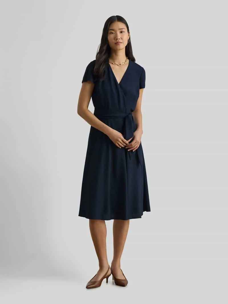 Lauren Ralph Lauren Kuitlang jurk in wikkeloptiek Marineblauw