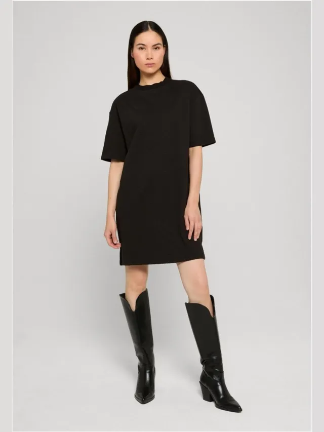 Urban Classics Ladies Structured Jersey Tee Dress Dames Mini-jurk - zwart