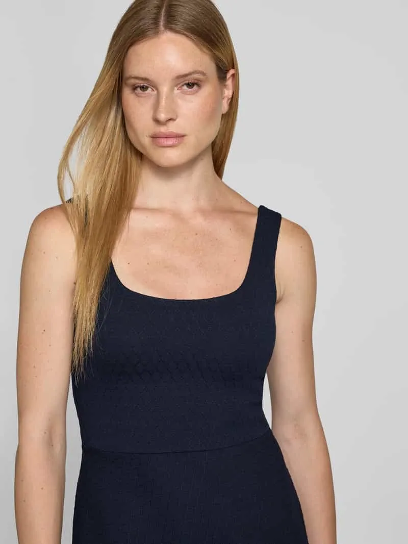Hugo Getailleerde vrijetijdsjurk met viscose, model 'NALEIDA' marineblauw, foto 4