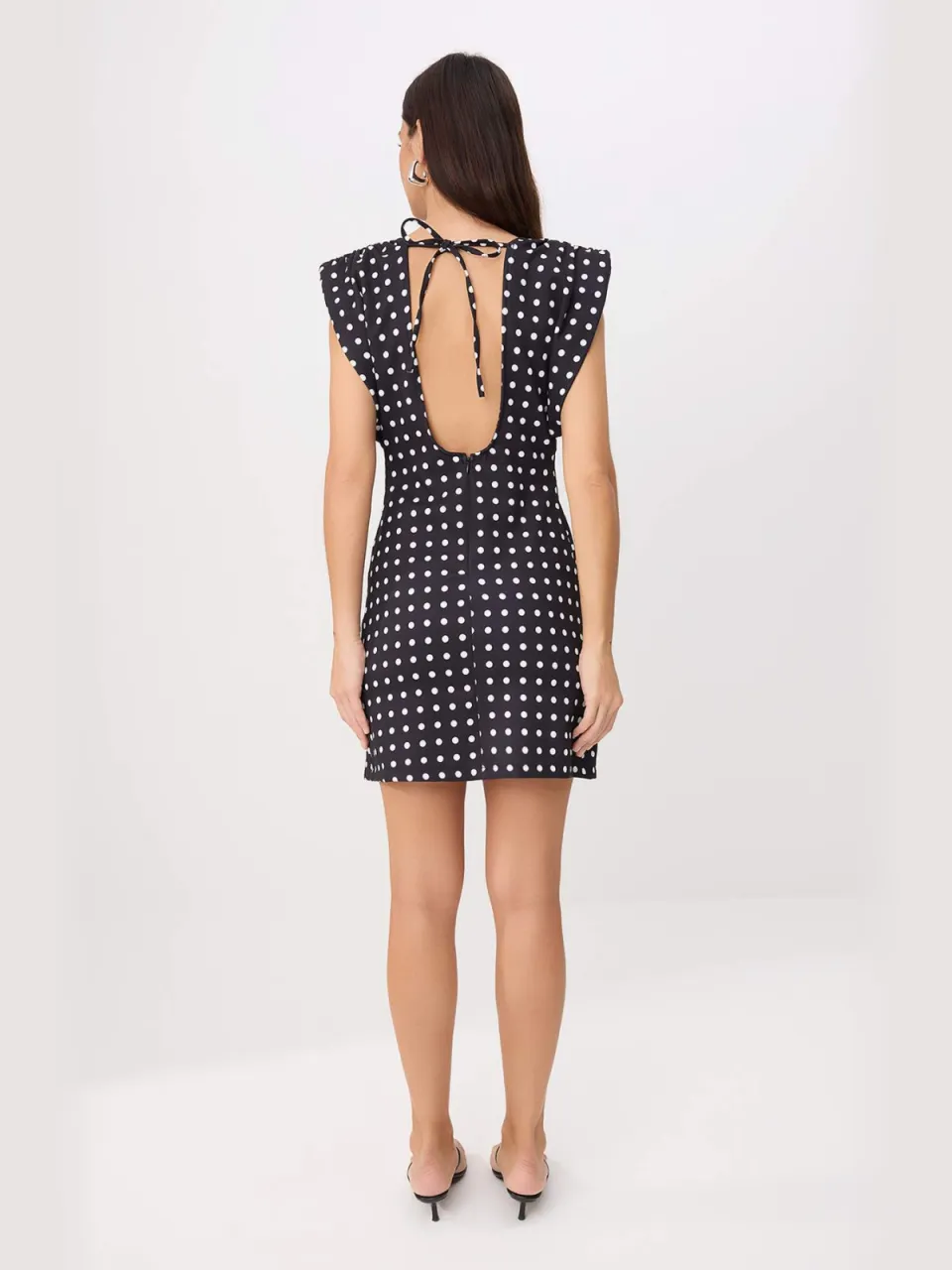 Trendyol TRENDYOLMİLLA Dames Zwart Stippen Kort / Mini Kort Bodycon Jurken, foto 2