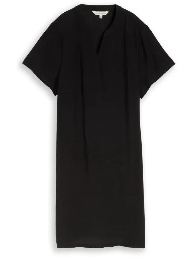 Tom Tailor Jurk met V-hals - deep black