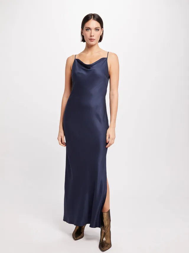 Neu Nomads dames vegan Jurk Cowl Neck Gown Middernachtblauw Extra donkerblauw