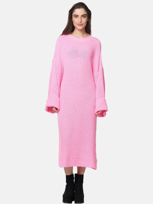 Elara Gebreide jurk roze