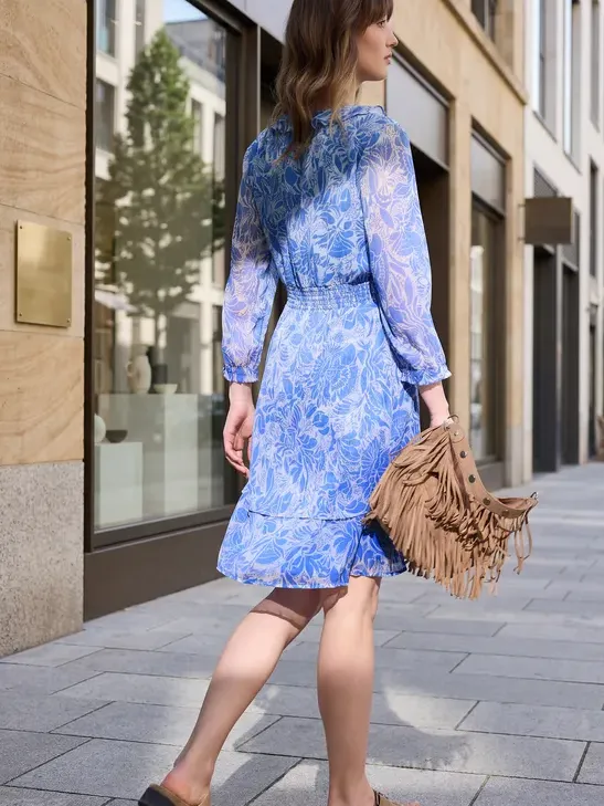Street One Studio Knielange jurk met bloemenprint blauw, foto 2