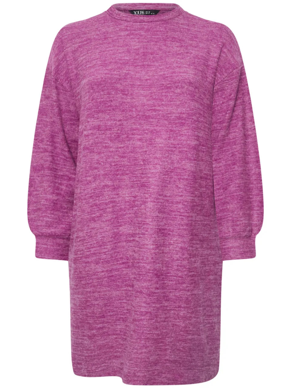 Yours Hot Pink Soft Touch Trui Jurk, foto 4