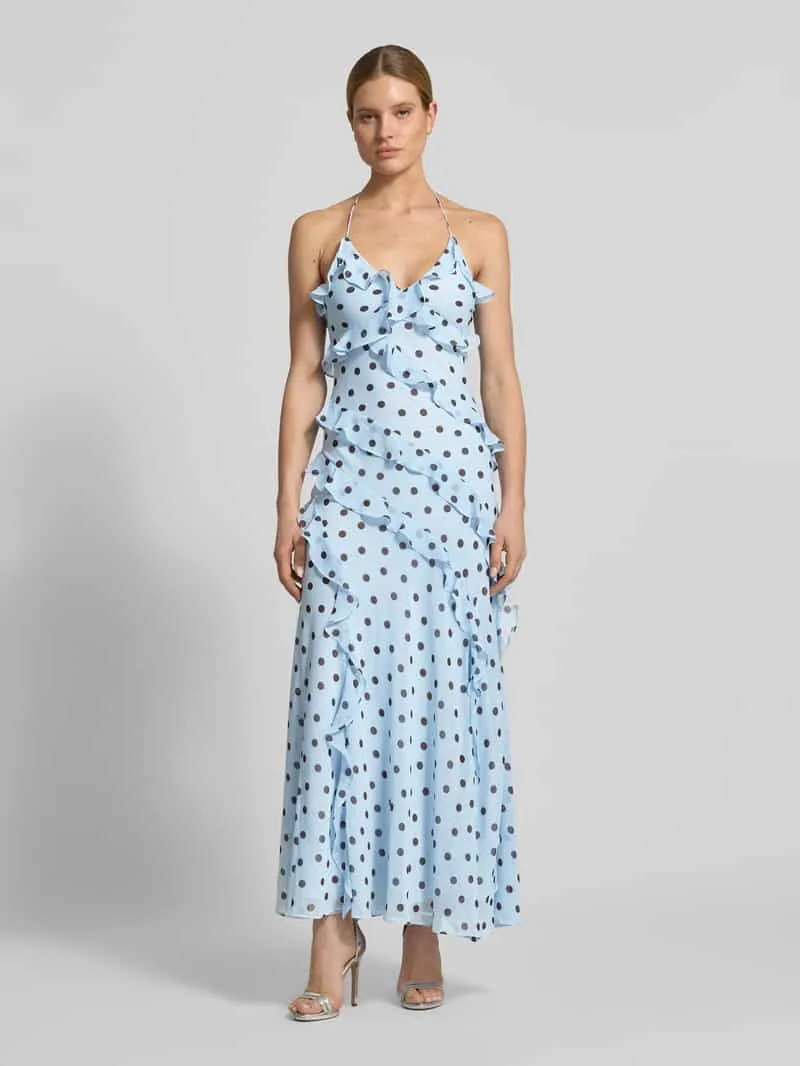 Forever New maxi-jurk met volants model 'Kimberley' Blauw