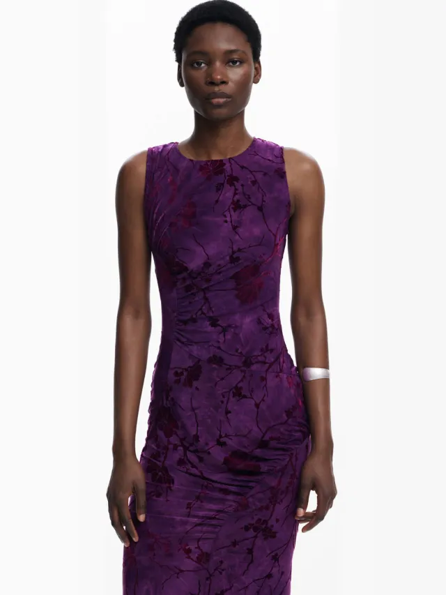 Desigual Alina midi jurk paars, foto 5