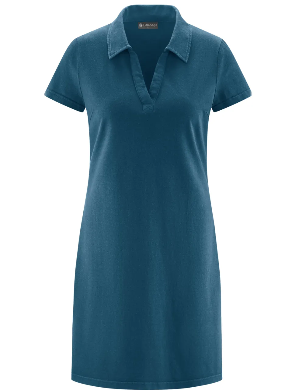 HempAge dames vegan Jurk Timeless Summer Platte Kraag Reef Teal blauw, foto 2