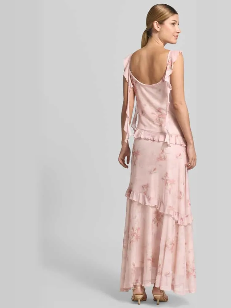 NEO NOIR Maxi-jurk van mesh model 'Adelle' roze, foto 3