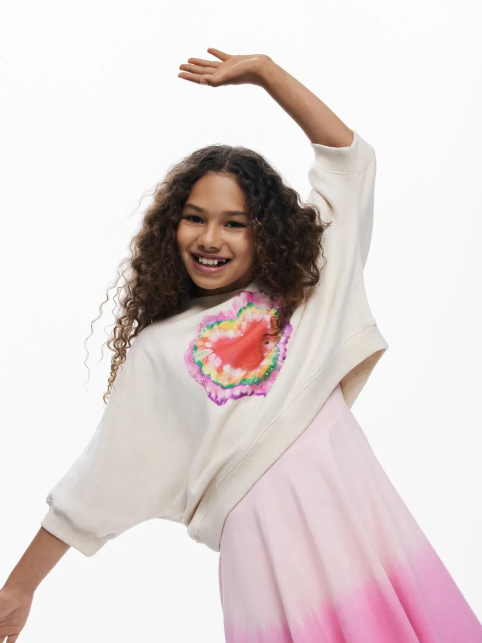 Desigual sweatjurk met pailletten ecru, foto 4