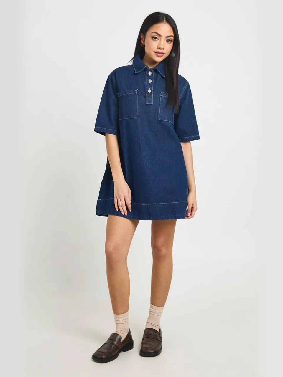 boohoo Dames Denim Jurk Met Korte Mouwen, foto 3
