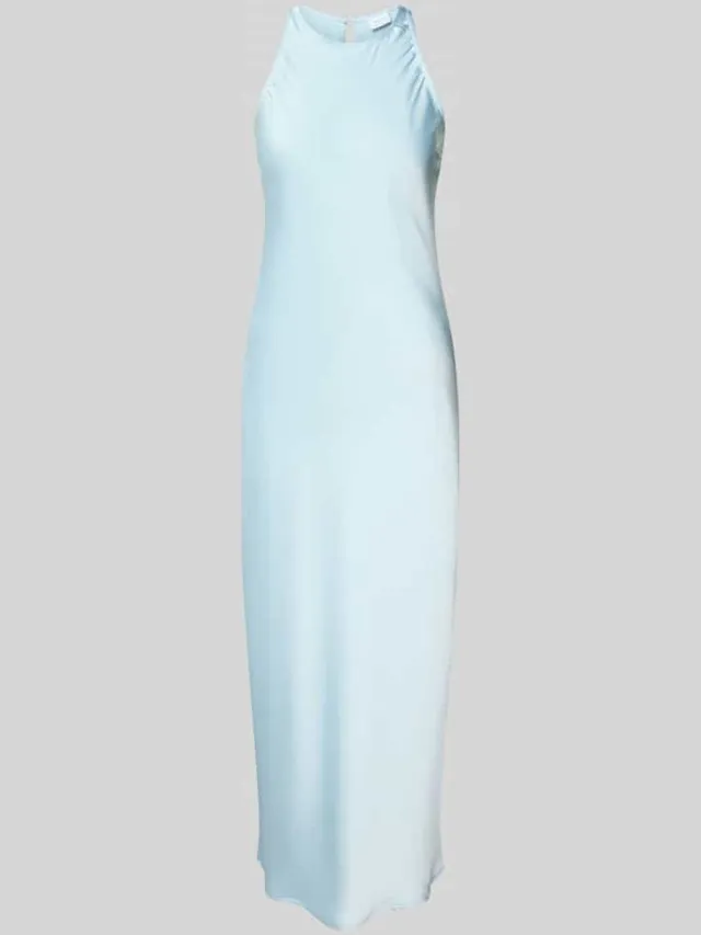 Vila midi-jurk van satijn model 'RAVENNA' lichtblauw