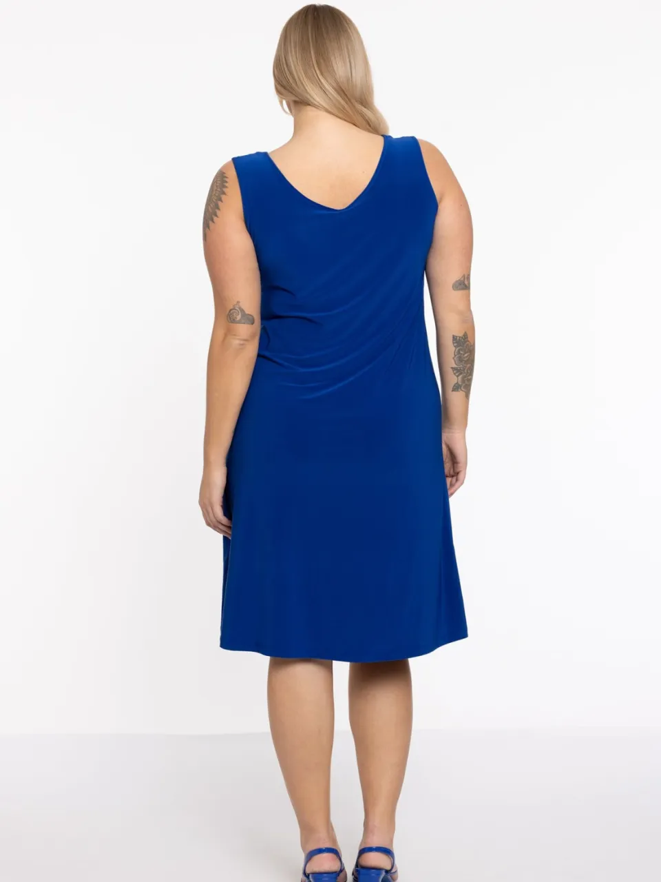 Yoek Jurk mouwloos wijd | Blauw, foto 3