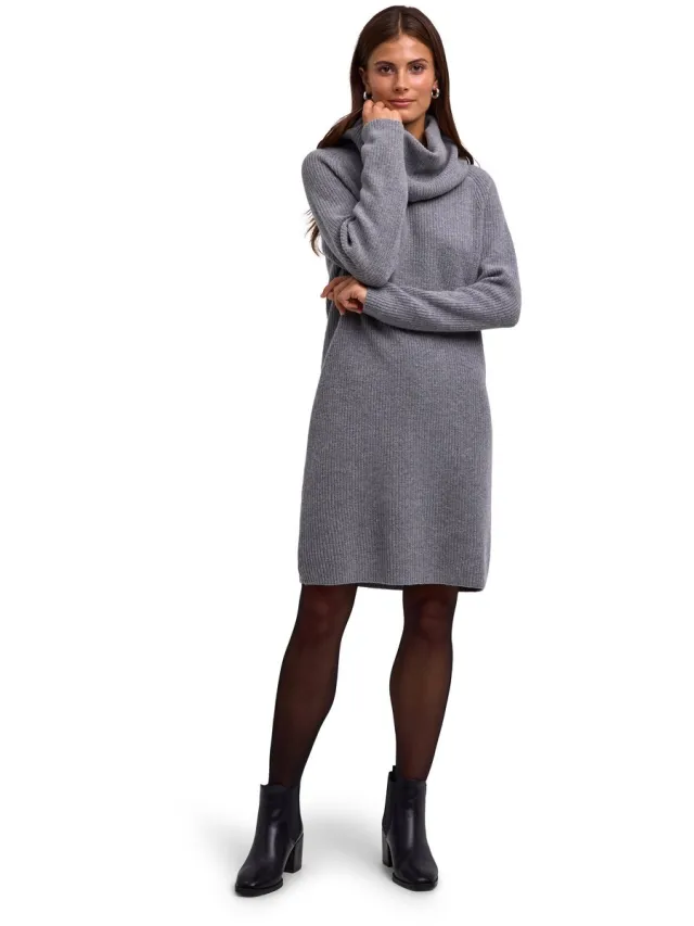 Falke Selection Ribbed zacht warm wol functioneel materiaal jurk dames grijs