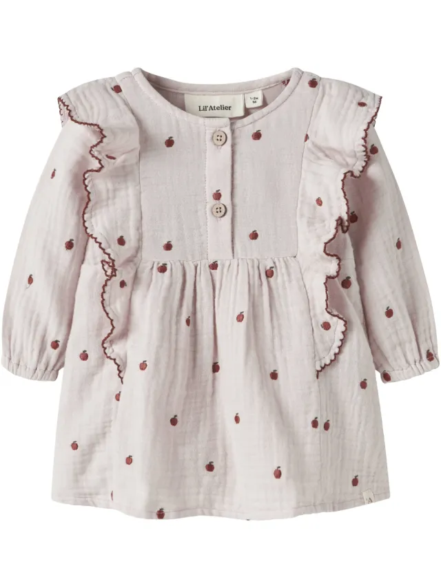 Lil' Atelier korte jurk met ruches lila, foto 2