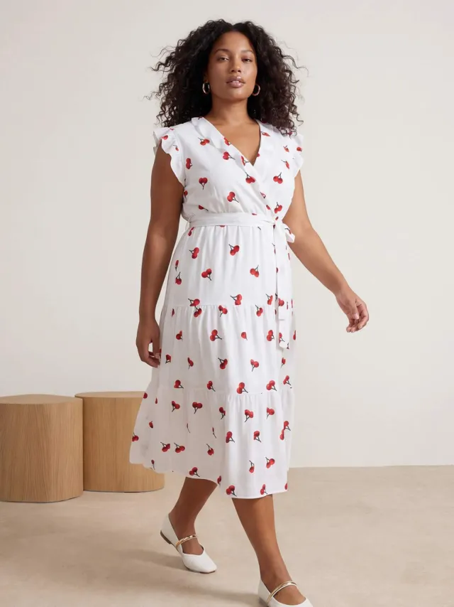 Trendyol Curve Dames Meerkleurig Grafisch Maxi Mouwloos Casual A-lijn Grote maten Jurk Veelkleurig