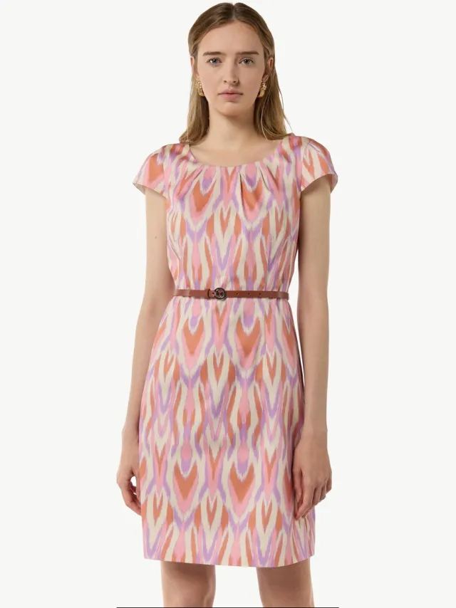 Comma female - Sheath jurk met all-over print roze