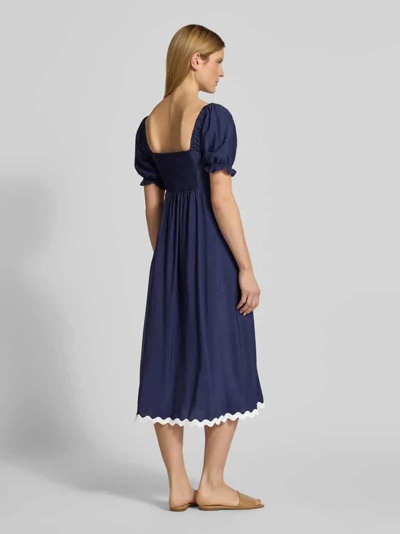 Apricot Tuniekjurk met vierkante hals marineblauw, foto 3