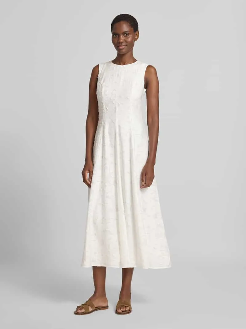 Jake*s Collection fit and flare vrijetijdsjurk van viscosemix model 'D076-FlwSkaterDr' Offwhite