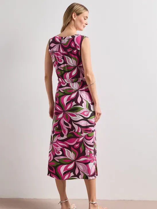 Street One Midi-jurk met gespleten hals en ritssluiting roze, foto 2