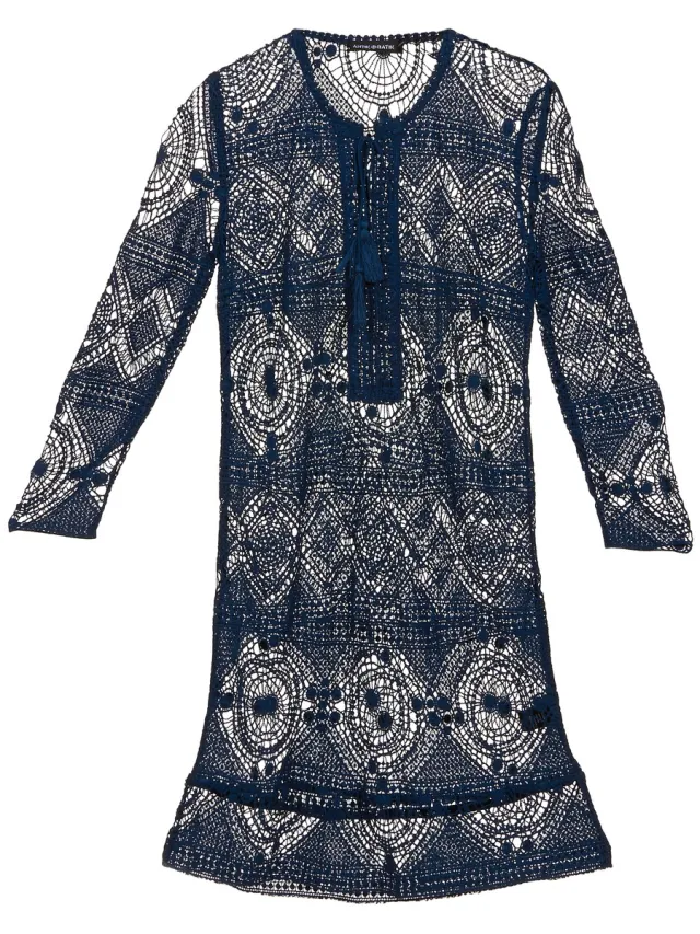 Antik batik Korte Jurk Antik Batik LEANE Blauw