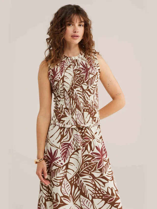 WE Fashion midi jurk met print - bruin, foto 2