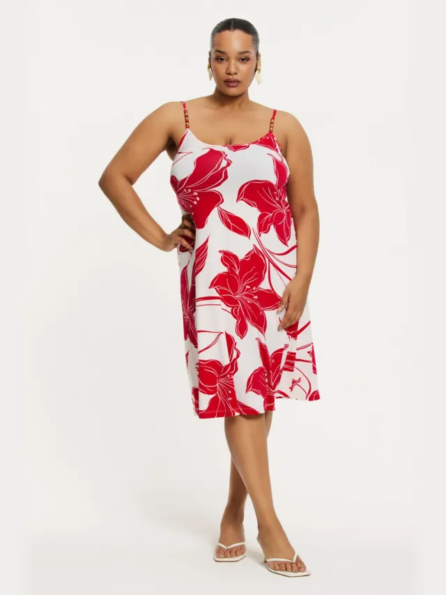 Yoek Spaghetti-jurk LILY | Rood