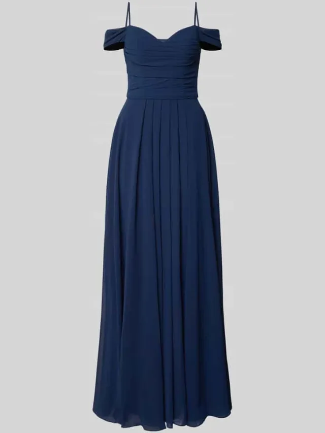 Mascara Maxi-jurk in off-shoulder-look met loopsplit marineblauw, foto 2