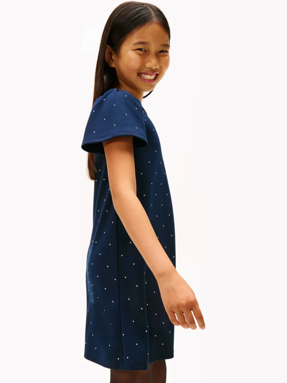 Tommy Hilfiger minijurk met stippen donkerblauw, foto 3