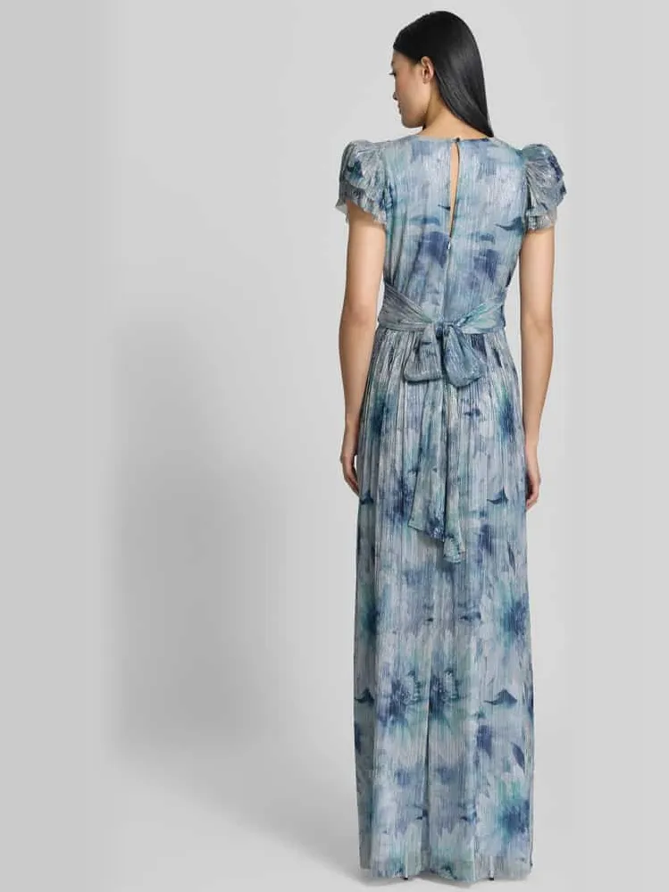 Swing maxi-jurk met all-over bloemenmotief petrol, foto 3