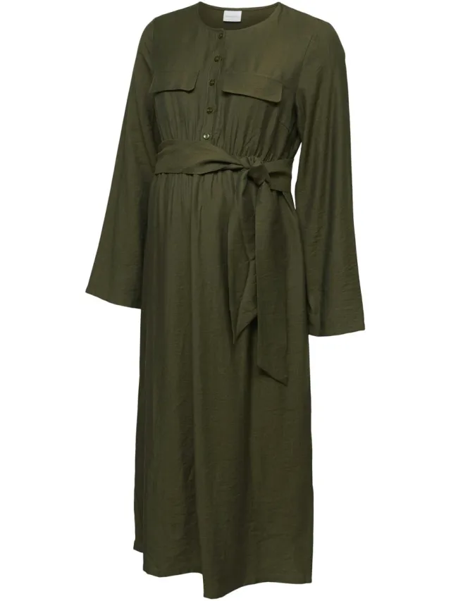 Mamalicious MLREGITZA LIA LS WO MIDI DRESS 2F - Dames - Mini jurken Thyme