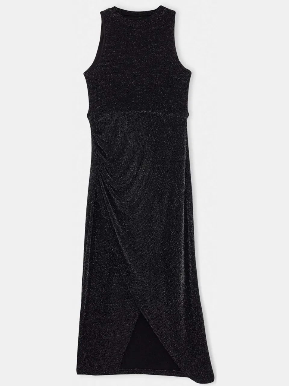 Trendyol Curve Dames Zwart Effen Maxi Mouwloos Bodycon Grote maten Jurk, foto 2