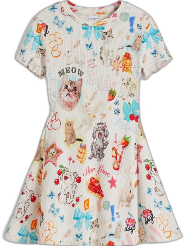 Desigual Meisjesjurk Desigual Cats veelkleurig