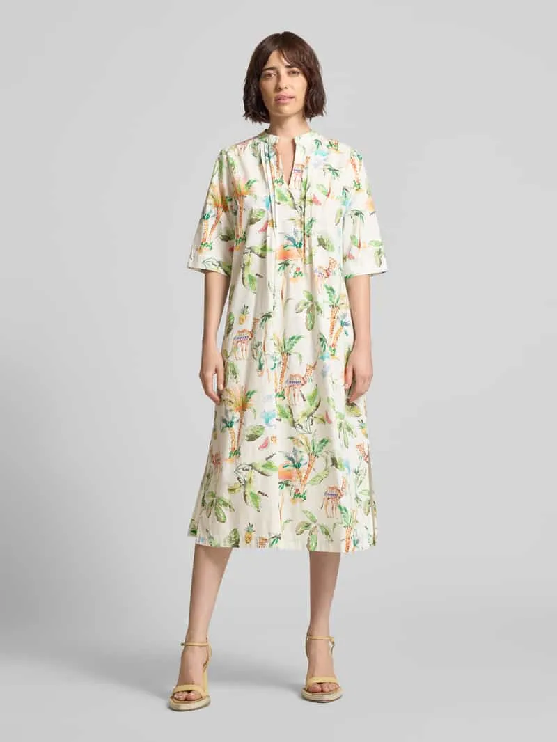 Emily Van den Bergh midi-jurk met tuniekkraag Offwhite