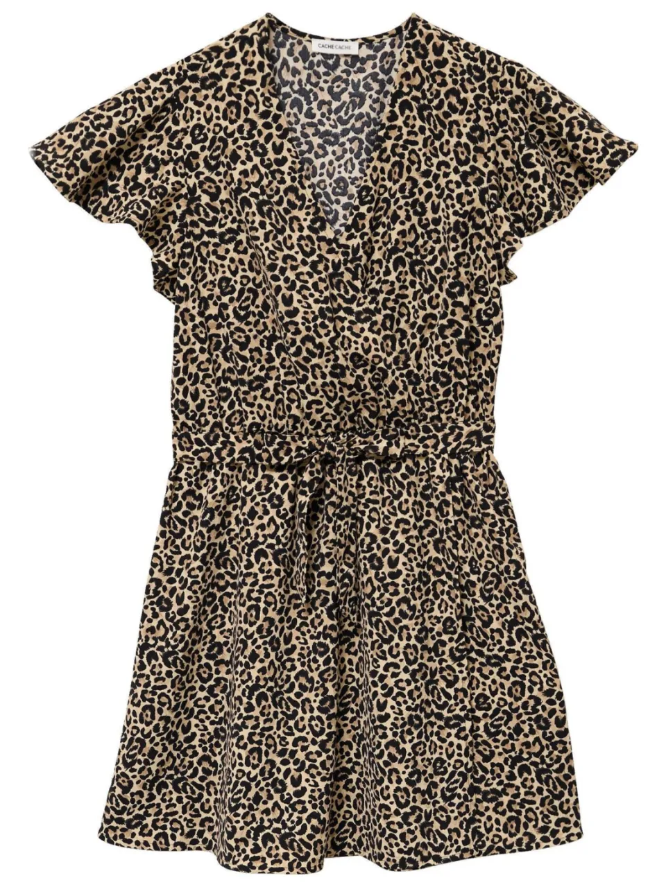 Cache Cache mini jurk met ceintuur en panterprint - bruin, foto 2